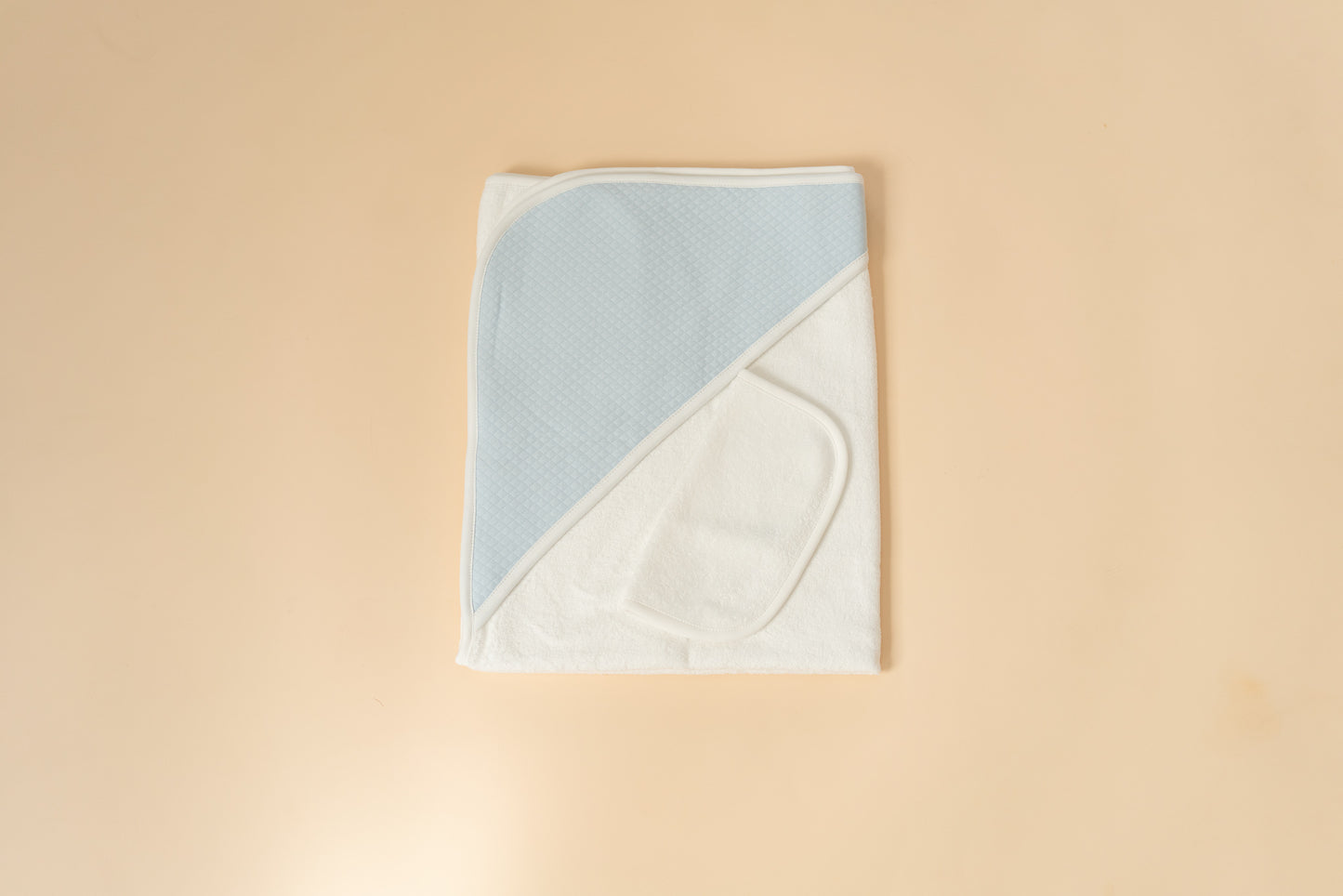 Blue Hooded Towel + WashCloth Set