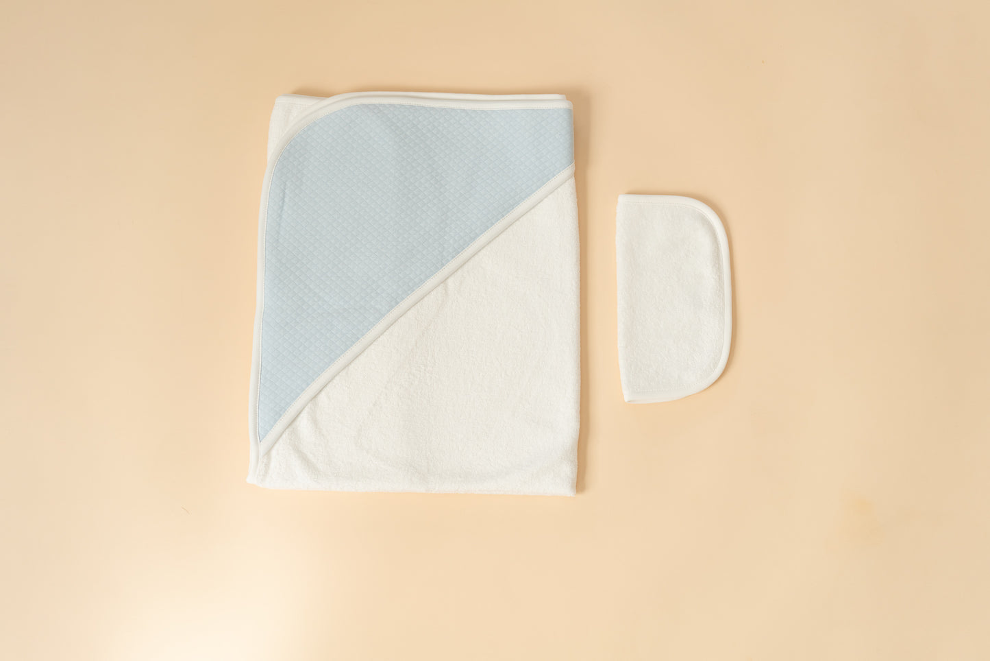 Blue Hooded Towel + WashCloth Set