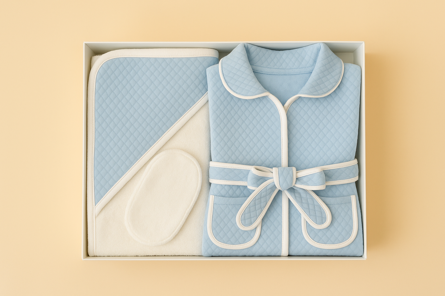 Blue Quilted Bath Set