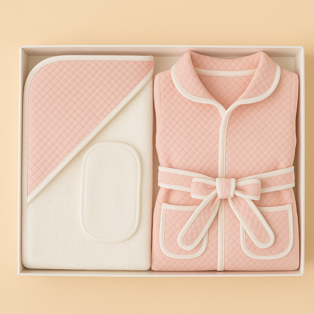 Pink Quilted Bath Set