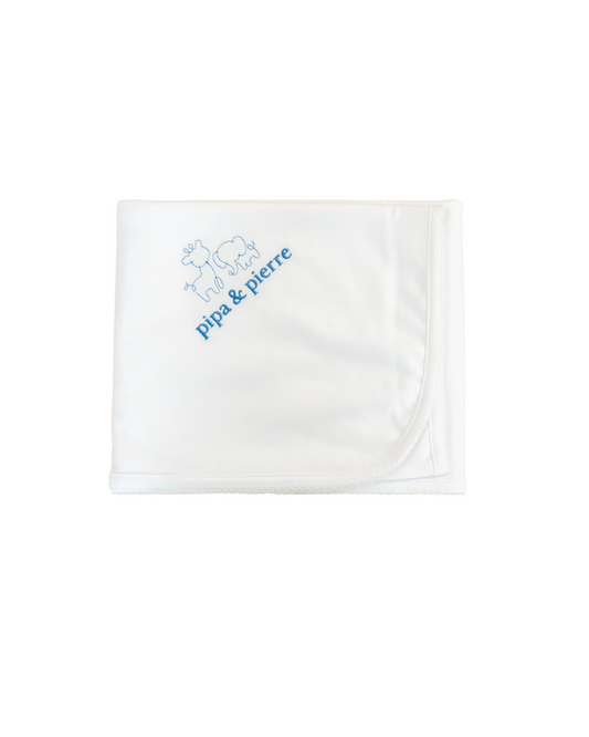 Pima Baby White Receiving Blanket