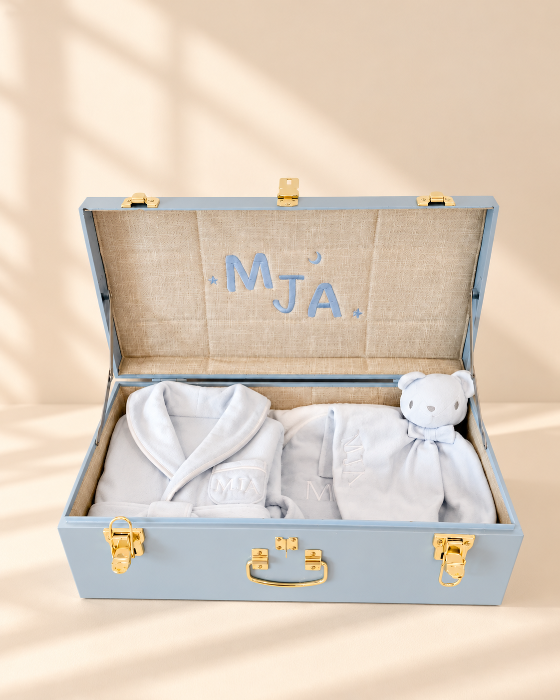 Baby Keepsake Trunk Gift Set in Ciel Blue